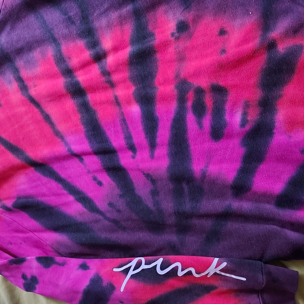 Pink Brand Tie-Dye Sweatshirt Dress